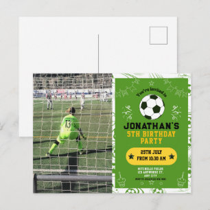 Sports Kids Soccer Photo Birthday Party Postcard