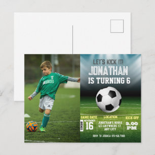 Sports Kids Soccer Photo Birthday Postcard