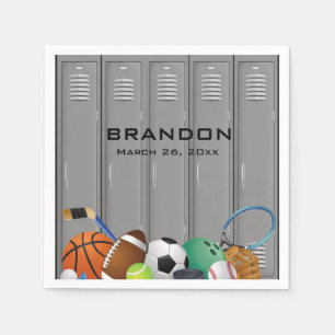 Sports Locker Room Design Paper Napkins