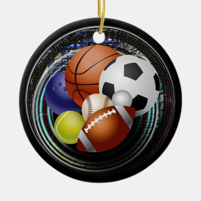 Sports lover ceramic tree decoration (Front)