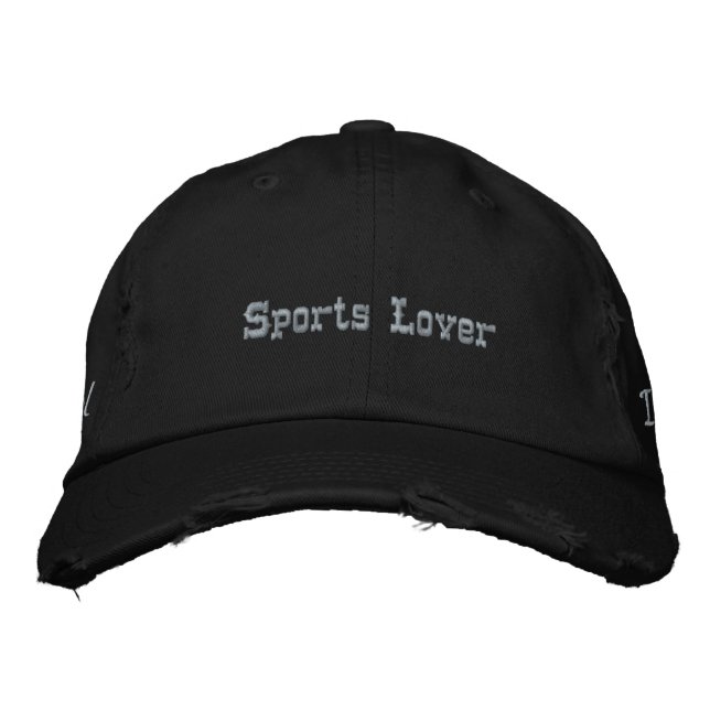 Sports Lover Printed Text Embroidered Baseball Cap (Front)
