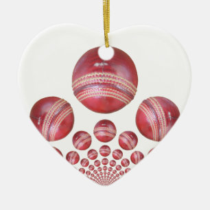 Sports Lover’s Cricket Ball Print Ceramic Tree Decoration