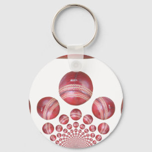 Sports Lover’s Cricket Ball Print Key Ring