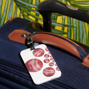 Sports Lover’s Cricket Ball Print Luggage Tag
