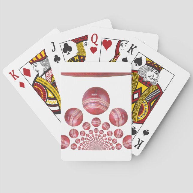 Sports Lover’s Cricket Ball Print Playing Cards (Back)