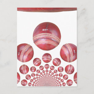 Sports Lover’s Cricket Ball Print Postcard