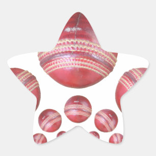 Sports Lover’s Cricket Ball Print Star Sticker
