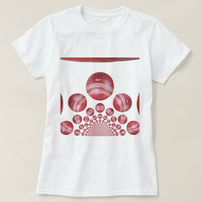 Sports Lover’s Cricket Ball Print T-Shirt (Design Front)