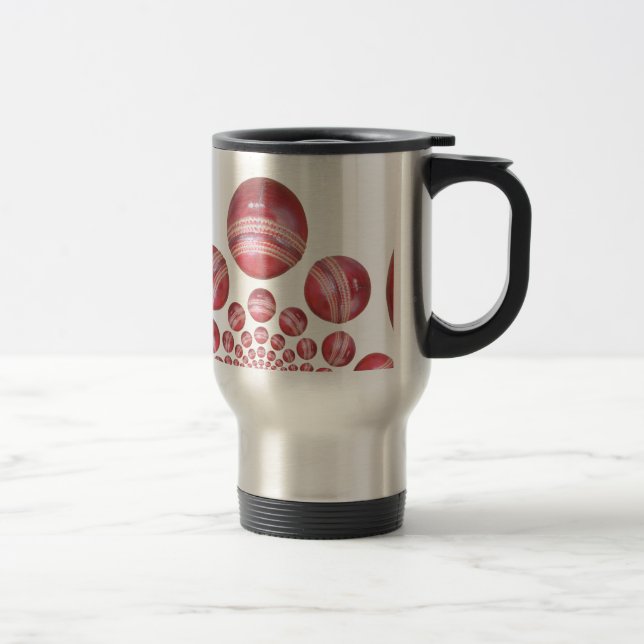 Sports Lover’s Cricket Ball Print Travel Mug (Right)