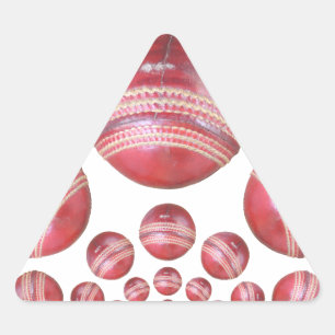 Sports Lover’s Cricket Ball Print Triangle Sticker