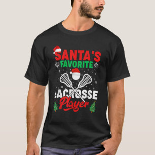 Sports Lover Santa s Favorite Lacrosse Player Chri T-Shirt