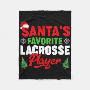 Sports Lover Santa's Favourite Lacrosse Player Chr Fleece Blanket