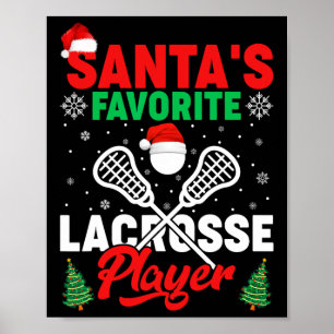 Sports Lover Santa's Favourite Lacrosse Player Chr Poster