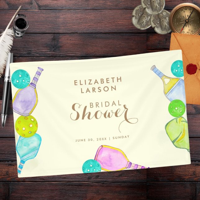 Sports Lover Watercolor  Pickleball Themed Bridal Banner (Creator Uploaded)