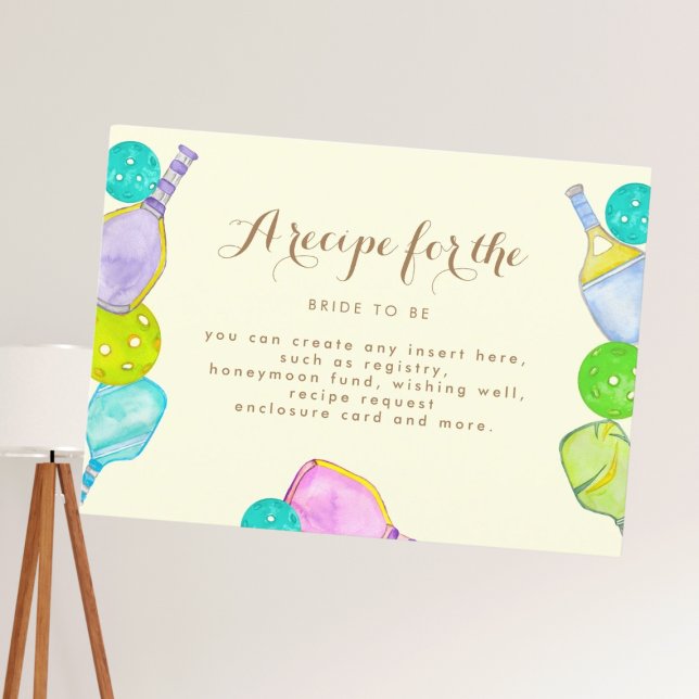 Sports Lover Watercolor  Pickleball Themed Bridal Enclosure Card (Creator Uploaded)