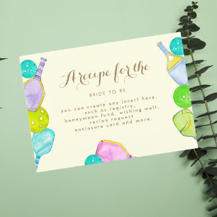 Sports Lover Watercolor  Pickleball Themed Bridal Enclosure Card