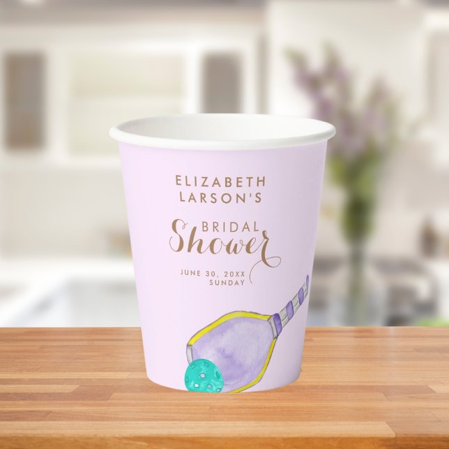 Sports Lover Watercolor  Pickleball Themed Bridal Paper Cups (Creator Uploaded)
