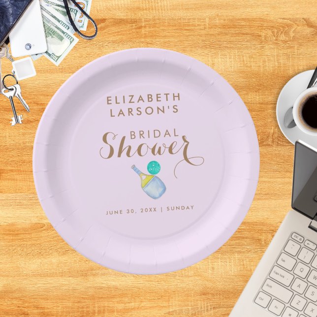 Sports Lover Watercolor  Pickleball Themed Bridal Paper Plate (Creator Uploaded)