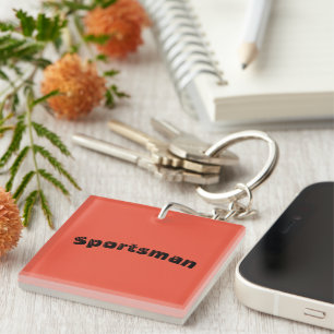 Sports Man Printed Square Durable and Customisable Key Ring