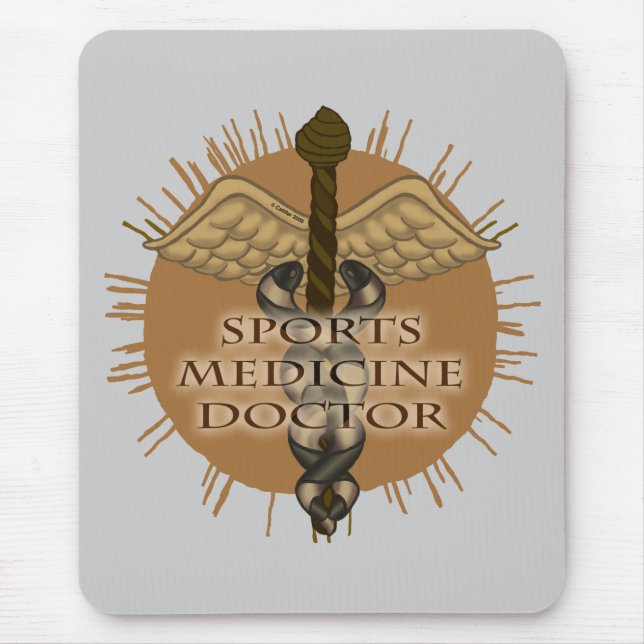 Sports Medicine Doctor Caduceus Mouse Mat (Front)