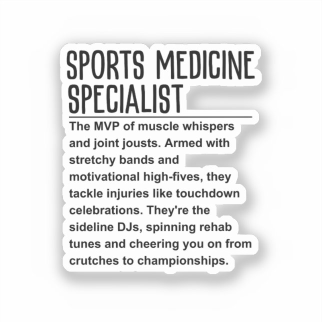 Sports medicine specialist (Front)