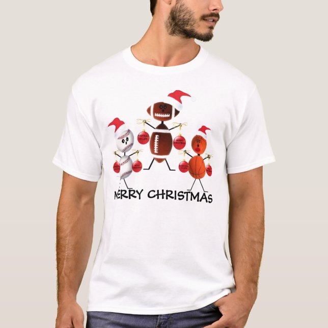 Sports Merry Christmas T-Shirt (Front)
