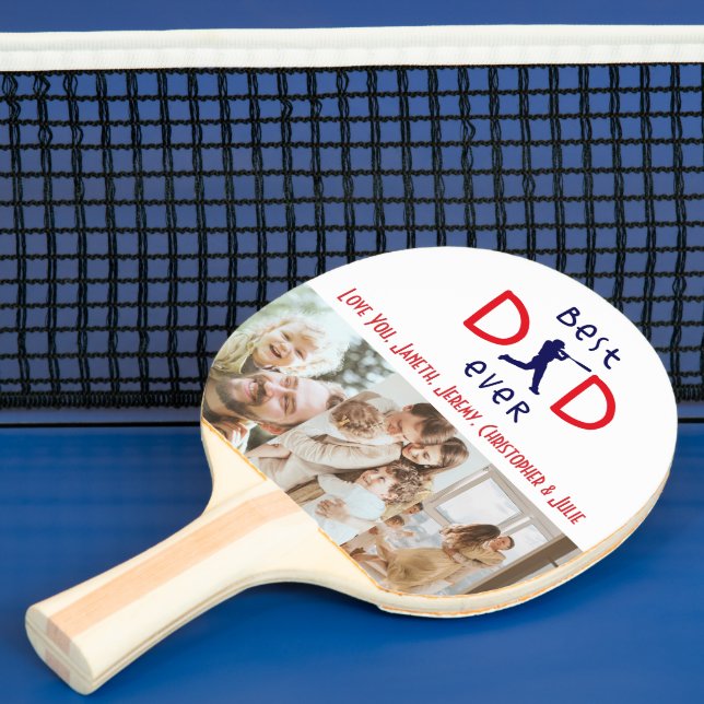 Sports Modern Cool Best Dad Ever Photo Fathers Day Ping Pong Paddle (Insitu)