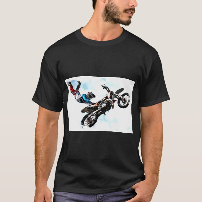 Sports Modern Elegant Acrobatics Biker Pop Art T-Shirt (Front)