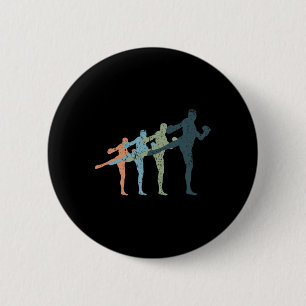 Sports Mom And Dad Silhouette - Vintage Kickboxing 6 Cm Round Badge