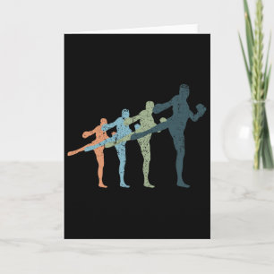 Sports Mom And Dad Silhouette - Vintage Kickboxing Card