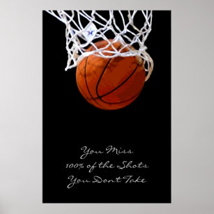 Sports Motivational Quote Basketball Poster