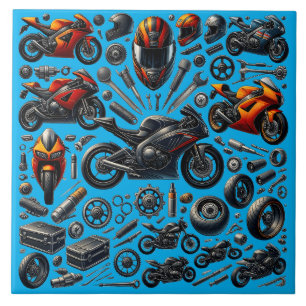 Sports Motorcycles: Speed and Performance Tile
