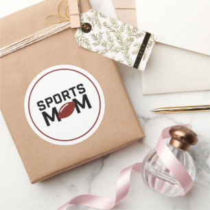Sports Mum Football Design Classic Round Sticker