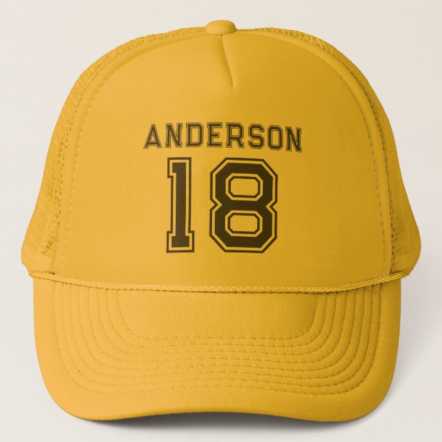 Sports Name Number Your Favourite Player Trucker Hat (Front)