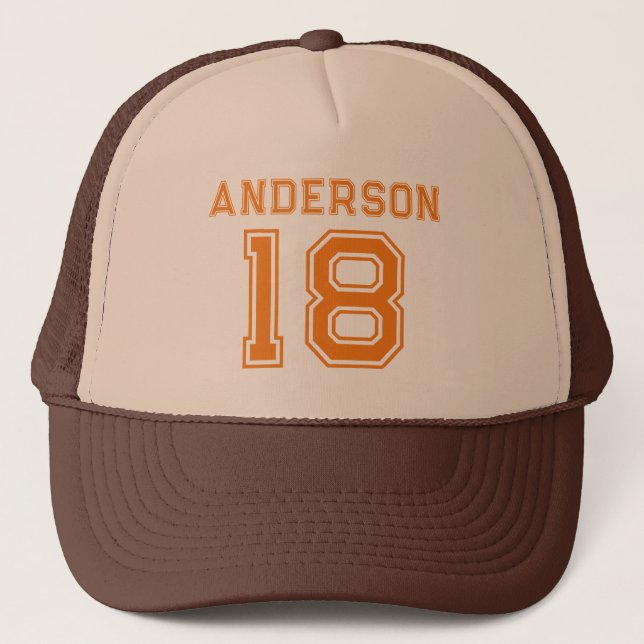 Sports Name Number Your Favourite Player Trucker Hat (Front)