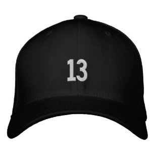 sports number 13 embroidered hat