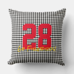 Sports NUMBER Chequerboard Go TEAM NAME! Fun Cushion
