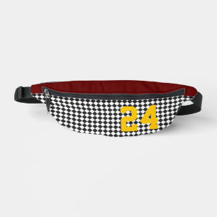Sports NUMBER Team Colours Chequerboard Fun Bum Bags