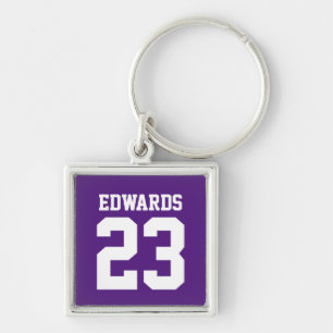 Sports Numbered With Name Keychain