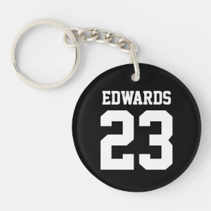 Sports Numbered With Name Keychain