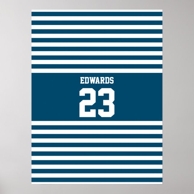 Sports Numbered With Name Poster (Front)