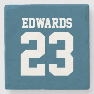 Sports Numbered With Name Stone Coaster