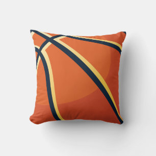 Sports Orange Basketball Bedroom Cushion