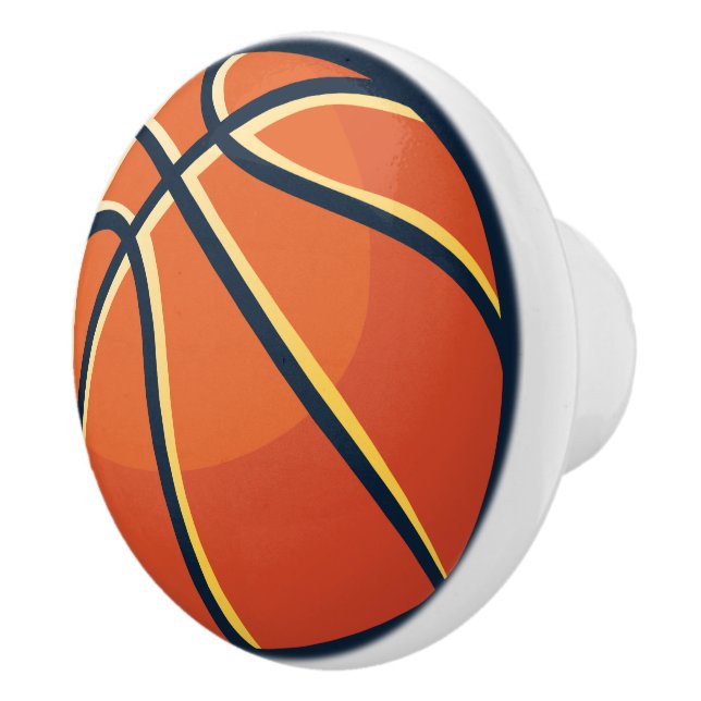 Sports Orange Basketball Bedroom Dresser Ceramic Knob (Right)