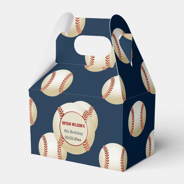 Sports Party Baseball theme Personalised favour bo Favour Box (Front Side)