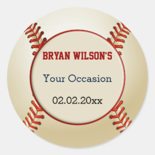 Sports Party Baseball theme Personalised stickers