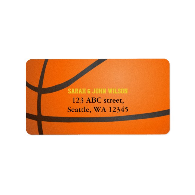 Sports Party Basketball theme address label (Front)