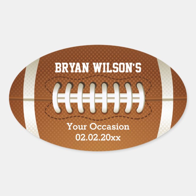 Sports Party football theme Oval Sticker (Front)