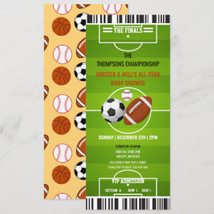 Sports Party Invitations   Boy Baby Shower