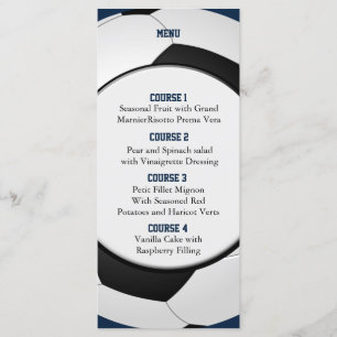 Sports Party Soccer theme Personalise Menu cards